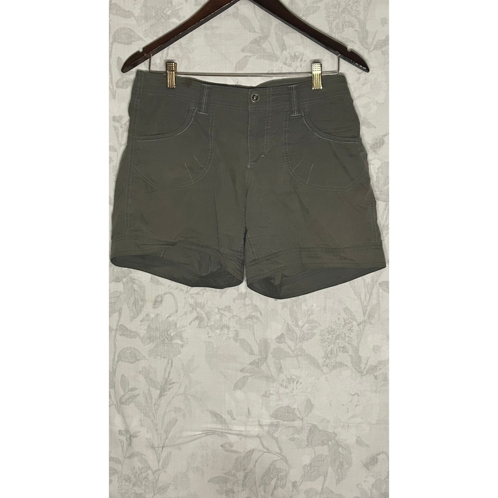 Kuhl Womens Shorts Olive Green Outdoor Hiking Cargo Pockets Size 8